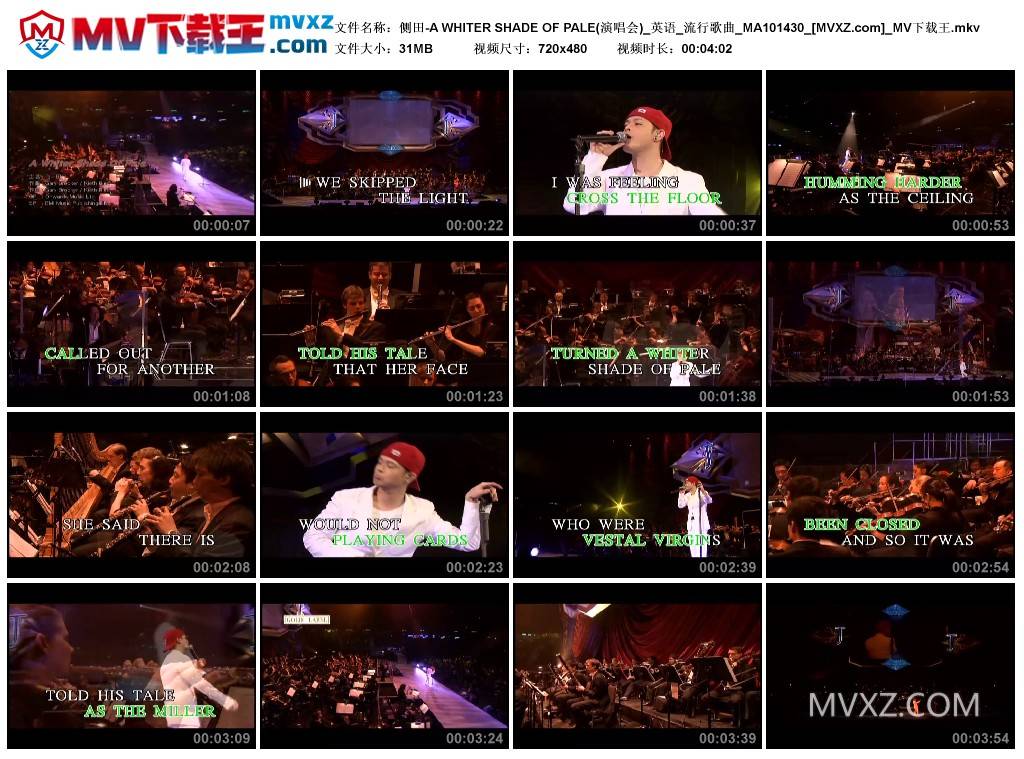 侧田-A WHITER SHADE OF PALE(演唱会)_英语_流行歌曲_MA101430